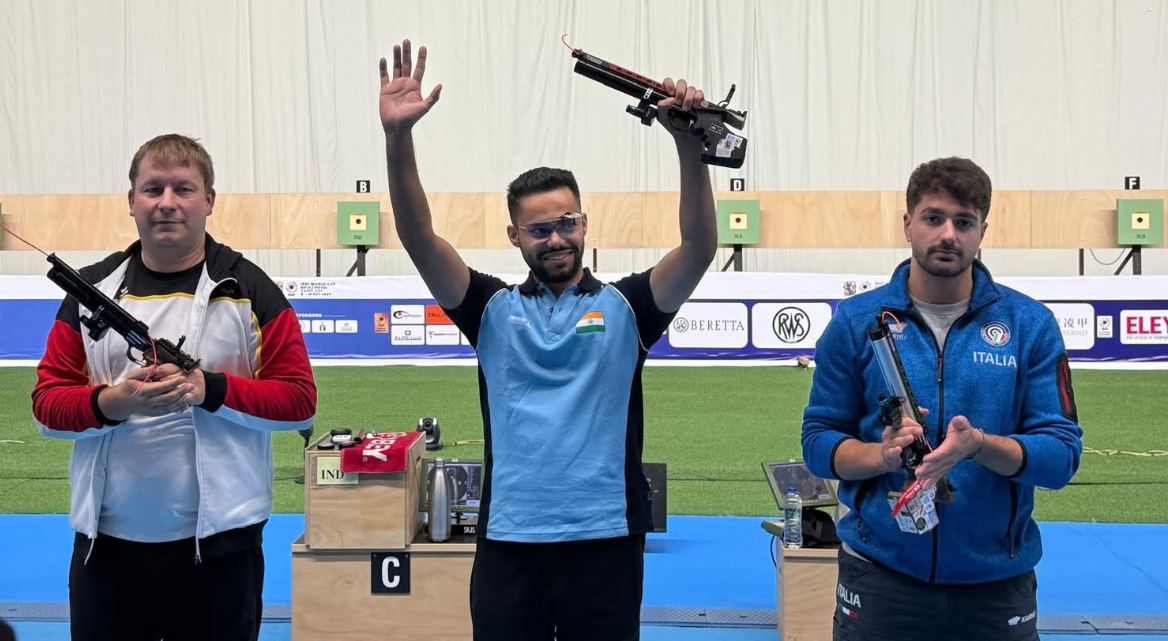 Udhayveer Sidhu Wins ISSF World Cup Gold in Men’s 10m Air Pistol