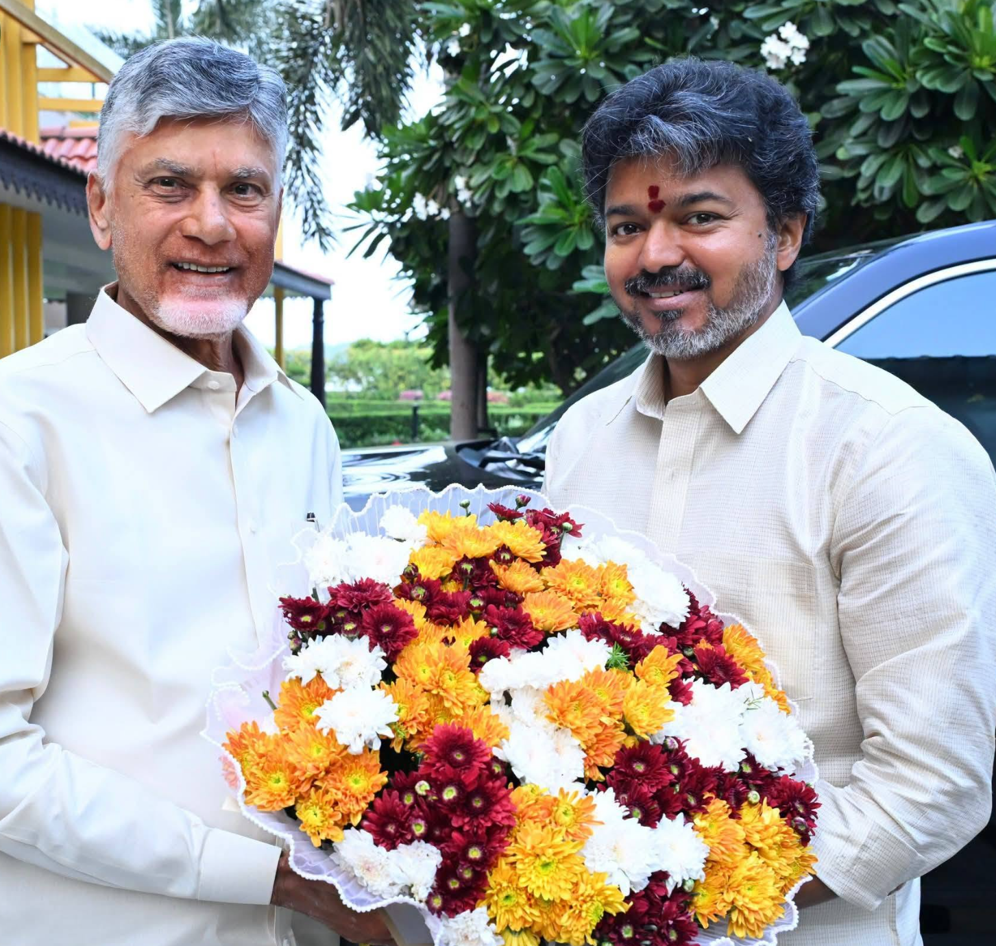 Thalapathy Vijay Visits Vijayawada, Meets Chandrababu Naidu