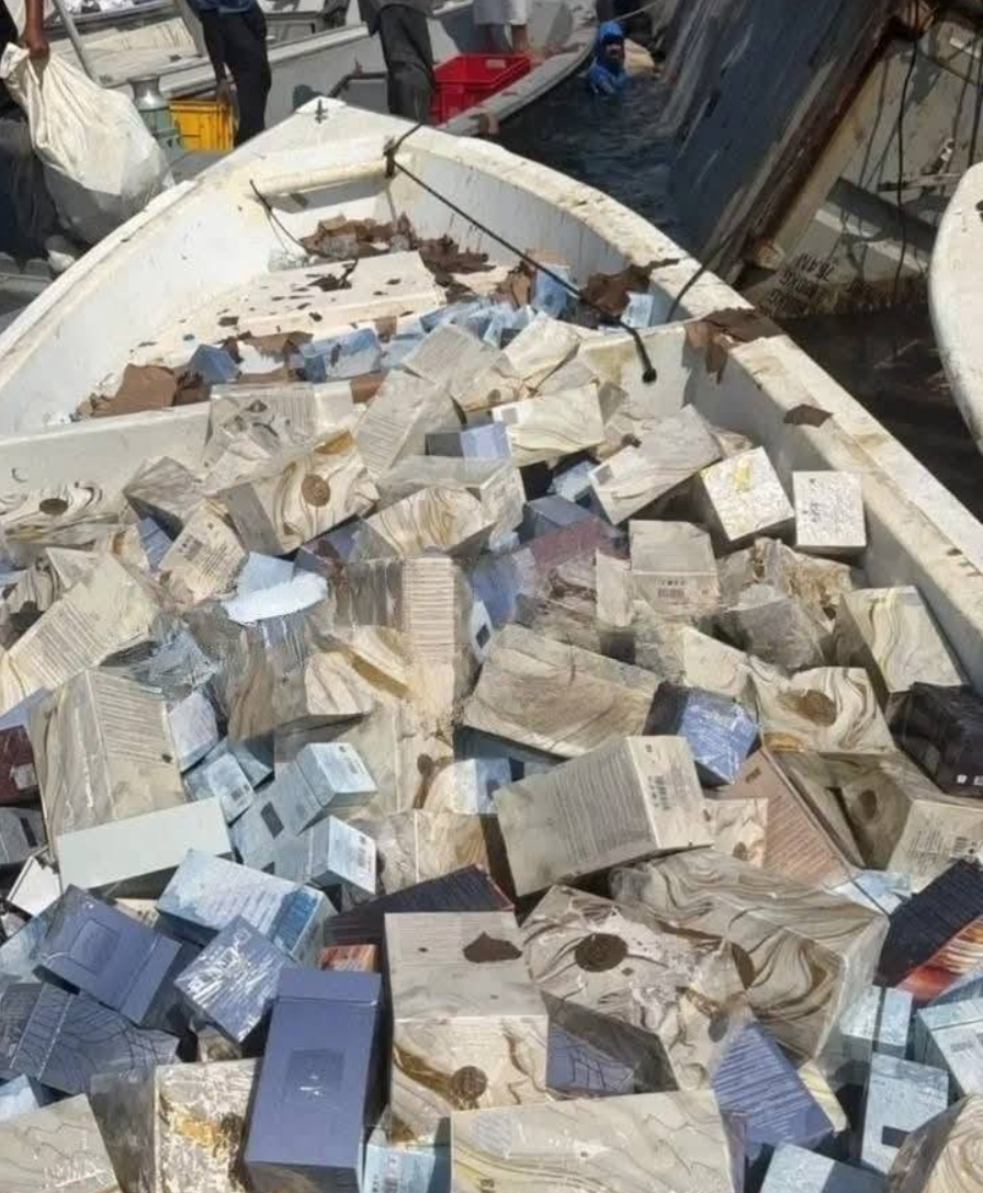 GFS Pride Sinks in Strait of Hormuz Viral Video Appears to Show Floating iPhone Boxes and Perfume