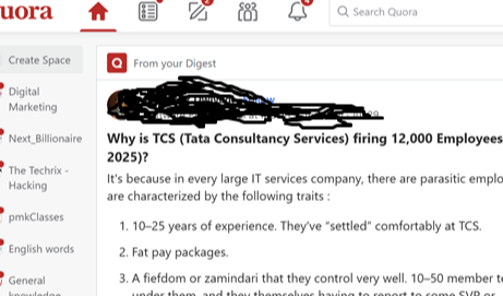 Why is TCS (Tata Consultancy Services) firing 12,000 Employees ?