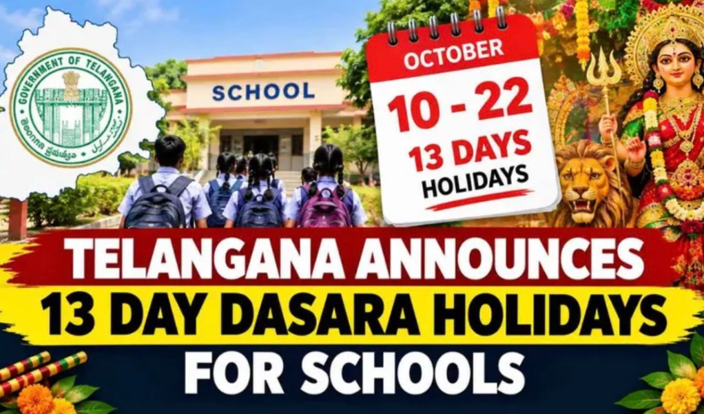 Telangana Dasara Holidays 2026 Schools to Get 13-Day Break