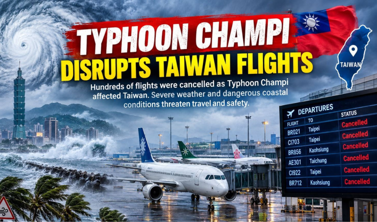 Typhoon Champi Taiwan Cancels 977 Flights and Suspends Ferry Services