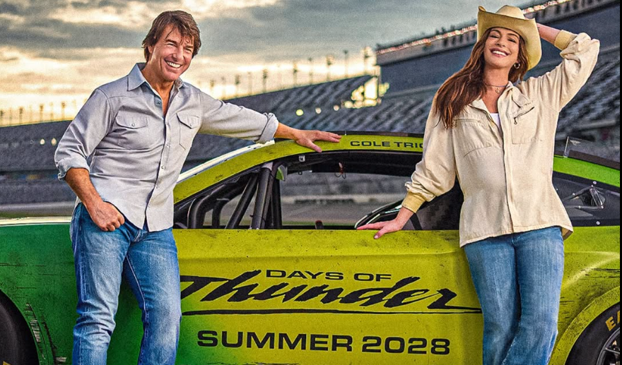 Anne Hathaway and Tom Cruise Rev Up for 'Days of Thunder' Sequel