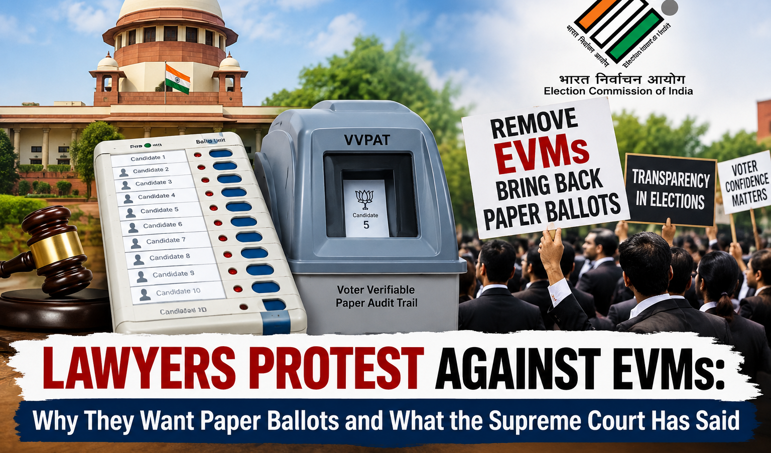 Lawyers Protest Against EVMs Ban In India?