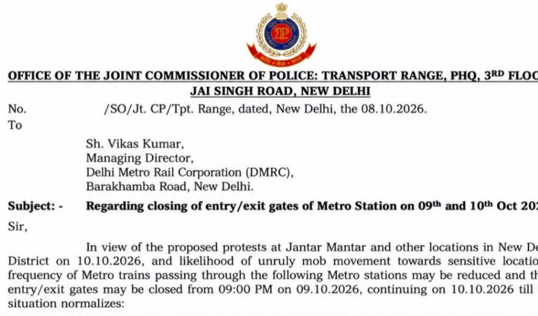 Delhi Metro Update  Supreme Court Challenges Blanket Restrictions Ahead of Protest