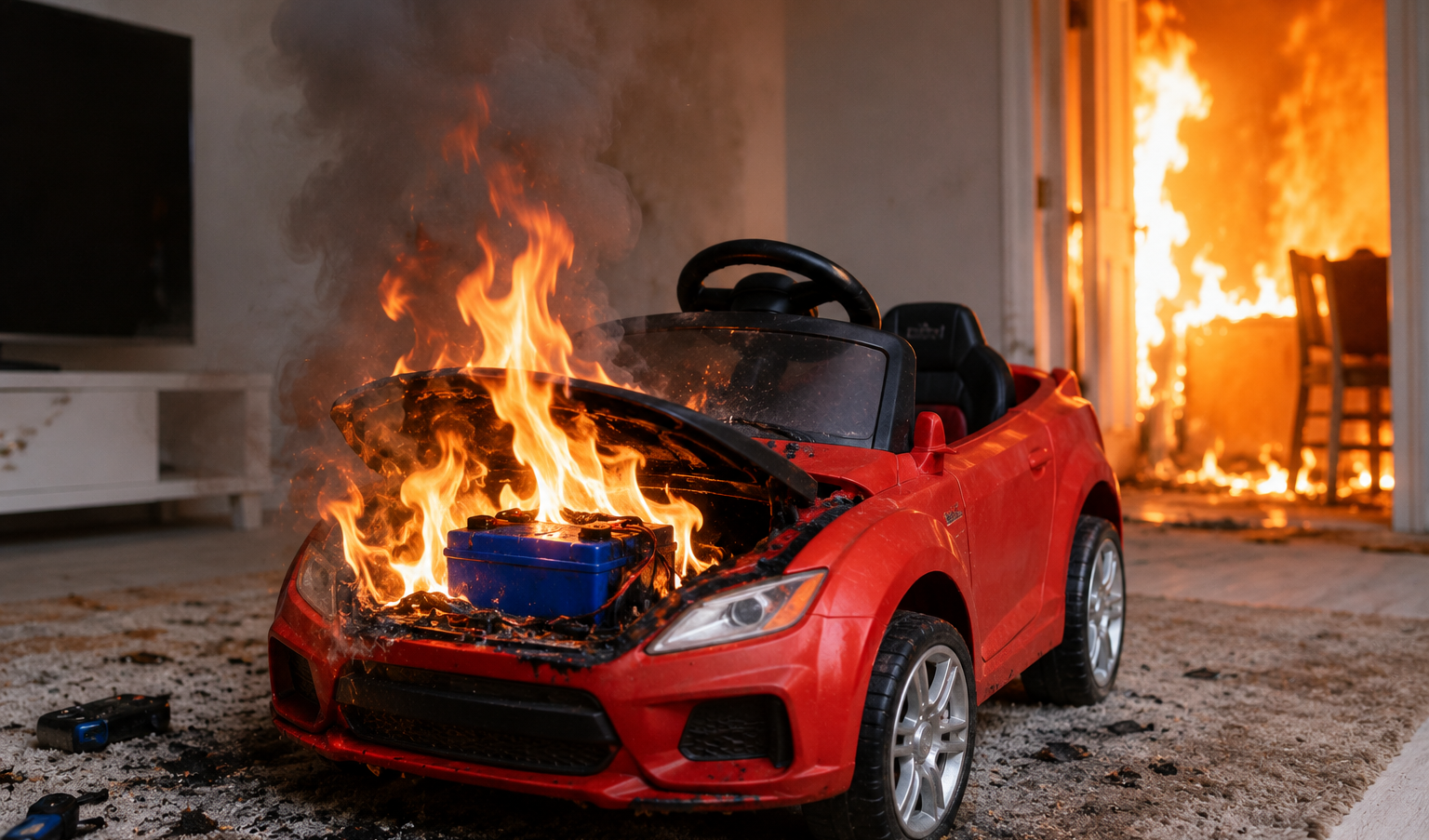 Lithium Battery in Toy Car Ignites House Fire