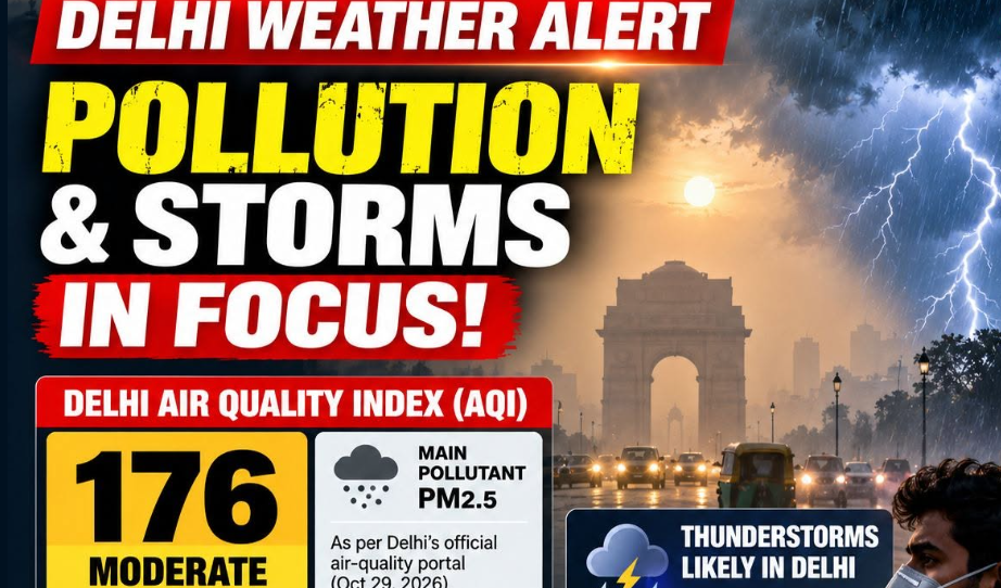 Delhi AQI Today Air Quality Remains Poor Despite Light Rain
