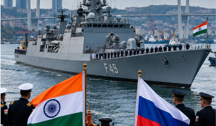 INS Sahyadri Arrives in Russia for INDRA 2026 Naval Exercise