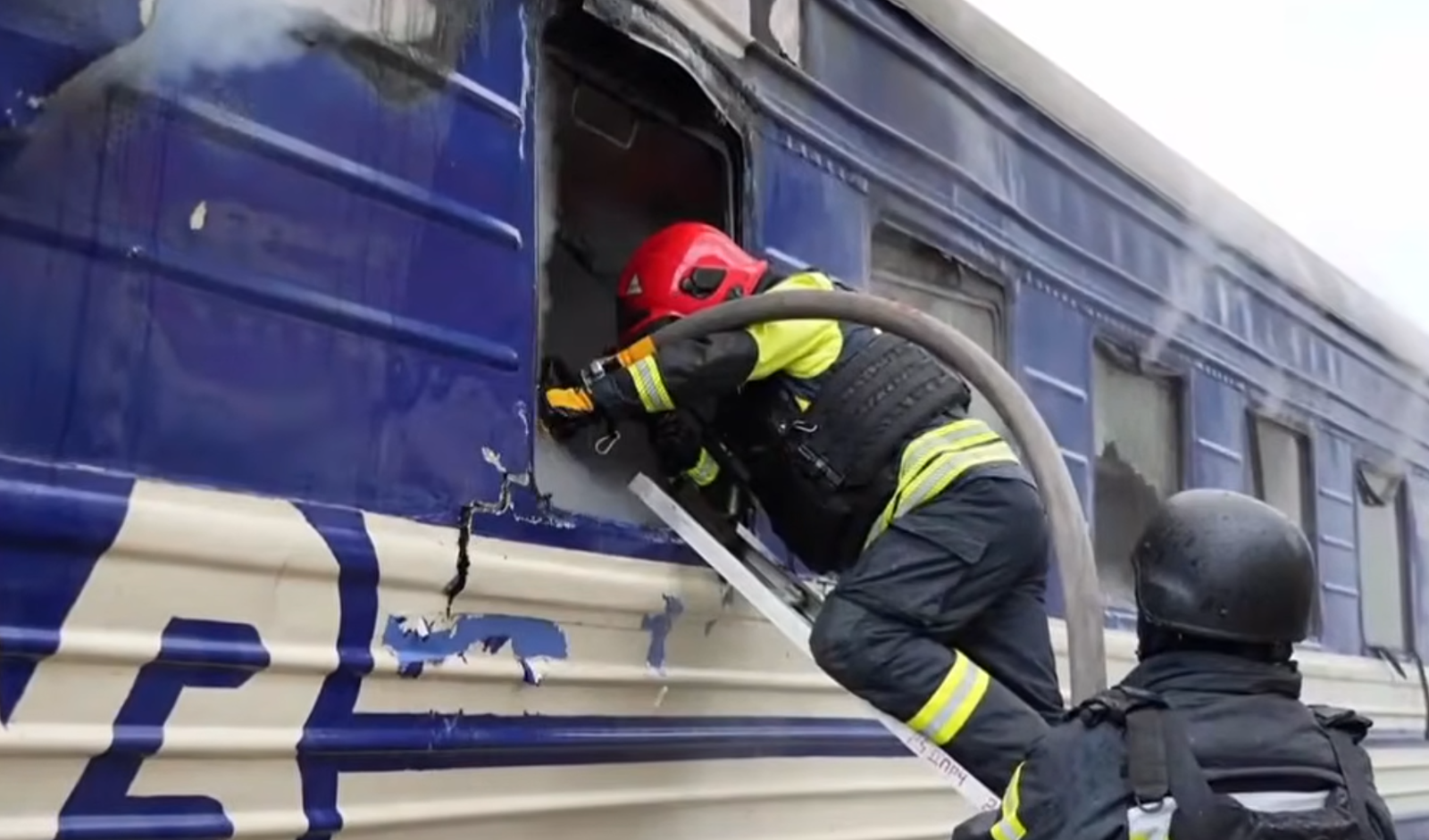 Russian Drone Hits Ukrainian Train After Boris Johnson Passes
