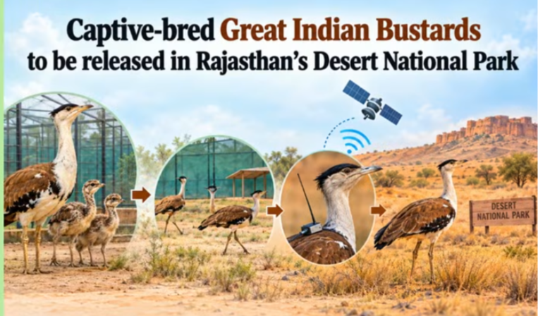 Great Indian Bustard Captive-Bred Birds Prepare for First Wild Release