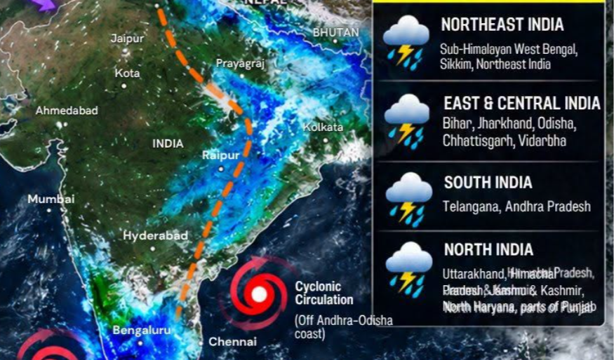 India Weather Alert IMD Forecasts Rain and Thunderstorms in Several States