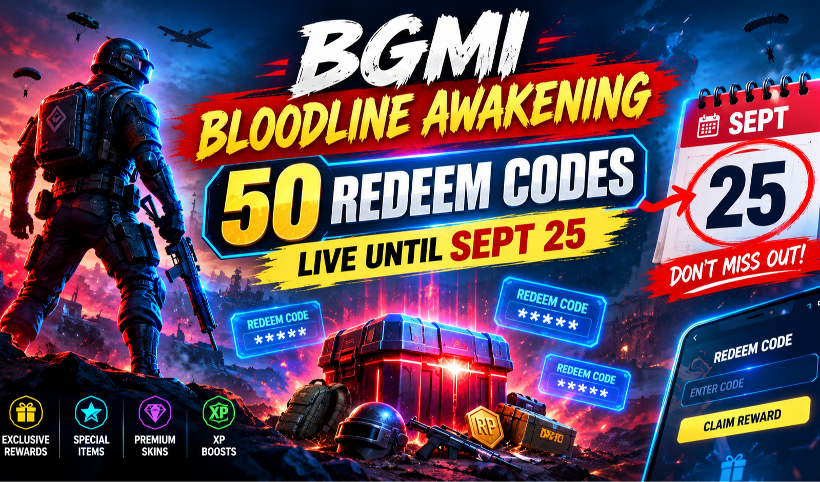 BGMI Bloodline Awakening 50 Redeem Codes Live Until Sept 25