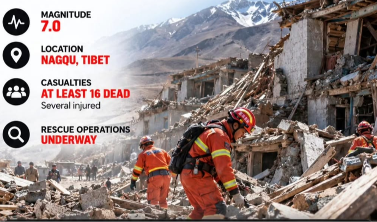 Tibet Earthquake Today Magnitude 7.0 Quake Kills 16, Rescue Operations Continue