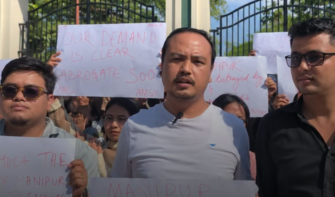 AMSU Protests in Imphal, Demands Removal of Sinai Camp